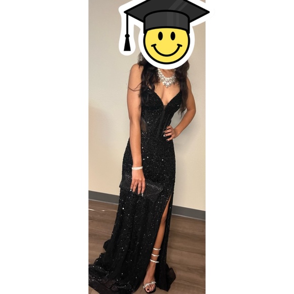 Sequined Black Prom/Formal dress - Picture 3 of 3